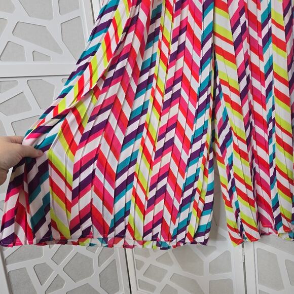 Ashley Stewart Rainbow 2Piece Pleated Palazzo Pant/Halter Top Set Women SZ 26/28 - Picture 6 of 7